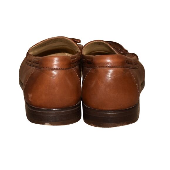 JOHNSTON & MURPHY $135 Brown Leather Kiltie Lace Loafer Slip On Men's 9W - Picture 5 of 7